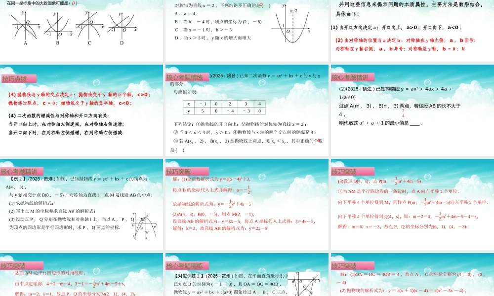 （高效课堂）2026中考数学夺分策略-专题13 二次函数的图象与性质 课件