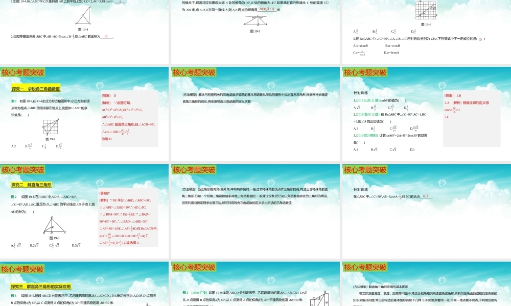 （高效课堂）2026中考数学夺分策略-专题21 锐角三角函数 课件