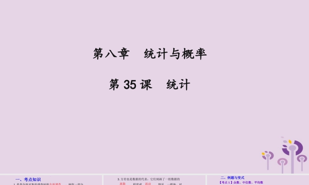 （2026年中考）数学考点一遍过第八章 统计与概率第35课统计 课件