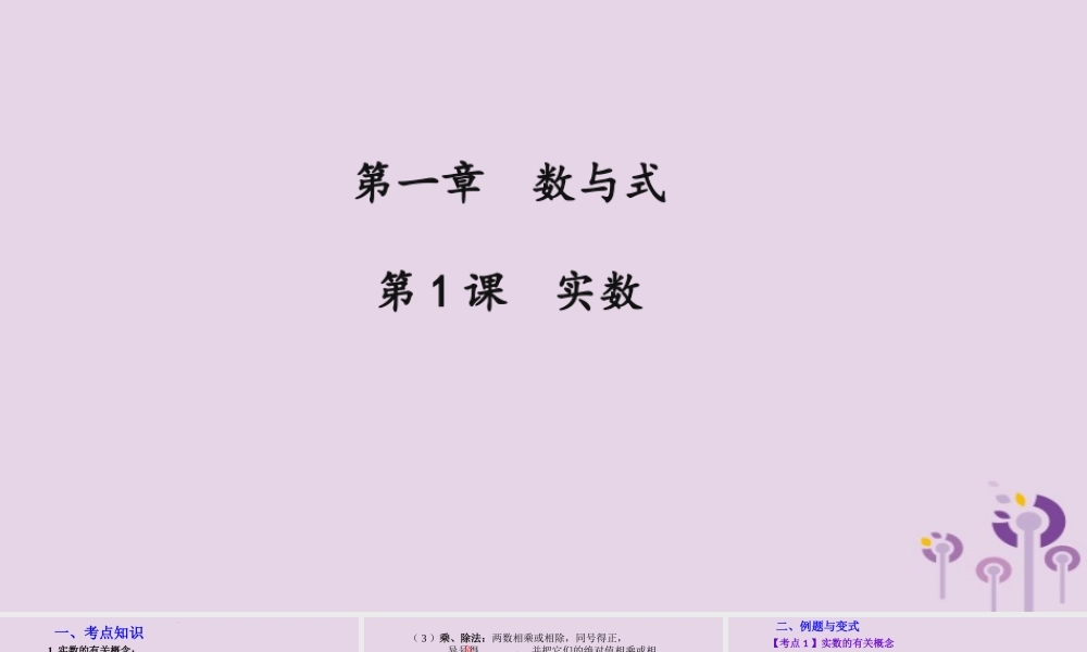（2026年中考）数学考点一遍过第一章 数与式第1课实数 课件