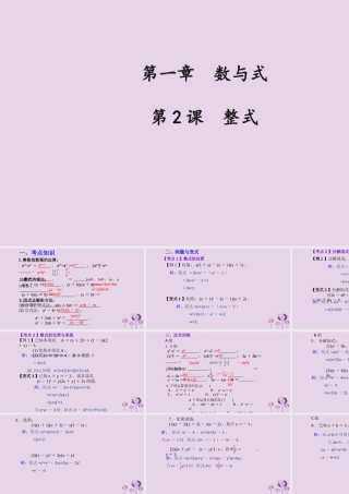 （2026年中考）数学考点一遍过第一章 数与式第2课整式 课件