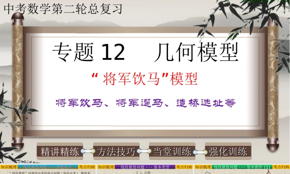 （高分突破）2026年中考数学专题12+几何模型-将军饮马模型（将军饮马、将军遛马、造桥选址等） 课件