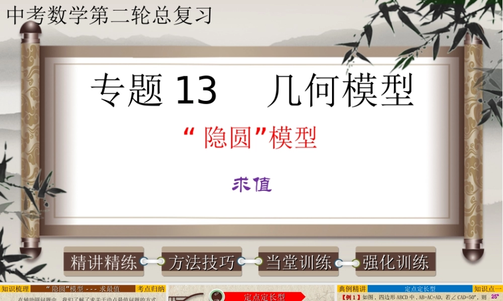 （高分突破）2026年中考数学专题13+几何模型-隐圆模型（求值） 课件