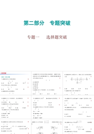 2026年中考数学题型专项突破 -专题一　 选择题突破 课件