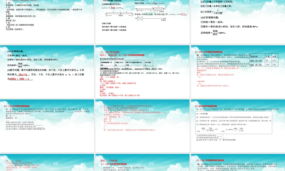 2026年中考数学复习一遍过2.2方程（组）的应用（复习课件）