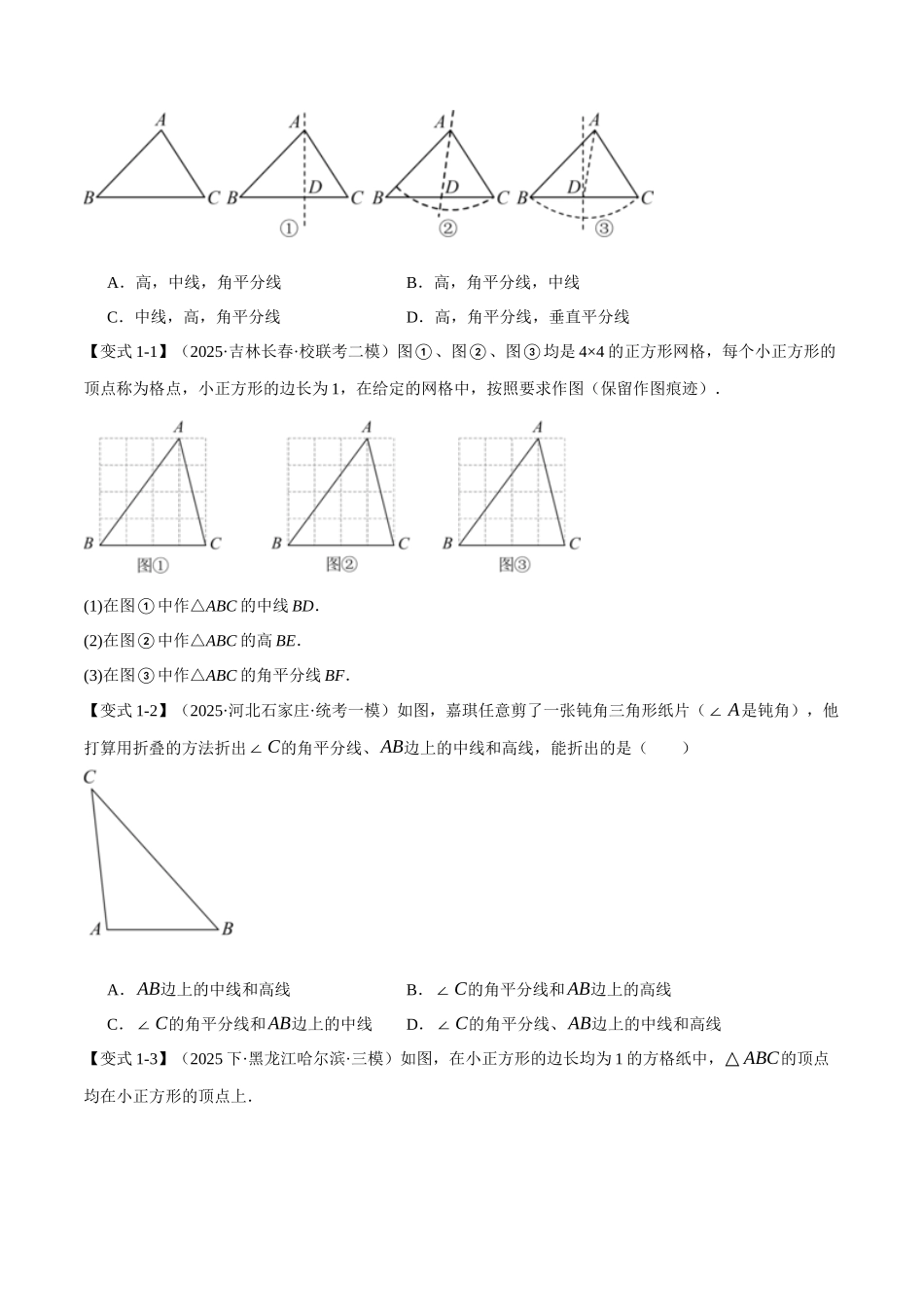 2026年中考数学考点一网尽-专题19三角形的概念和性质【十六大题型】（学生版+名师详解版）_第3页