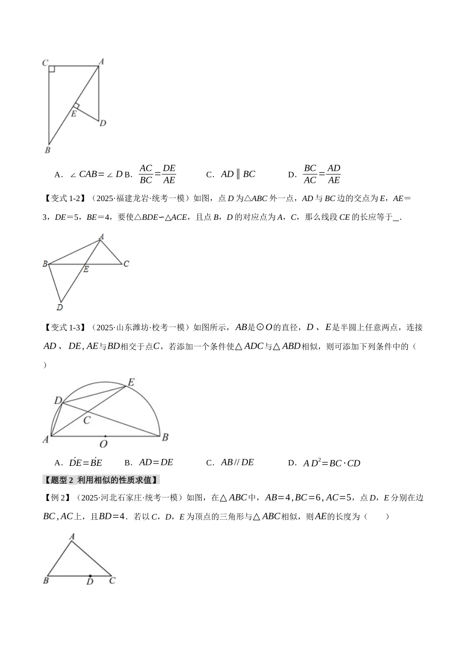 2026年中考数学考点一网尽-专题24相似三角形及其应用【二十个题型】（学生版+名师详解版）_第3页