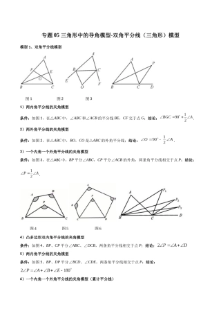 26年中考数学几何模型解读与训练专题05三角形中的导角模型-双角平分线（三角形）模型（学生版+名师详解版）