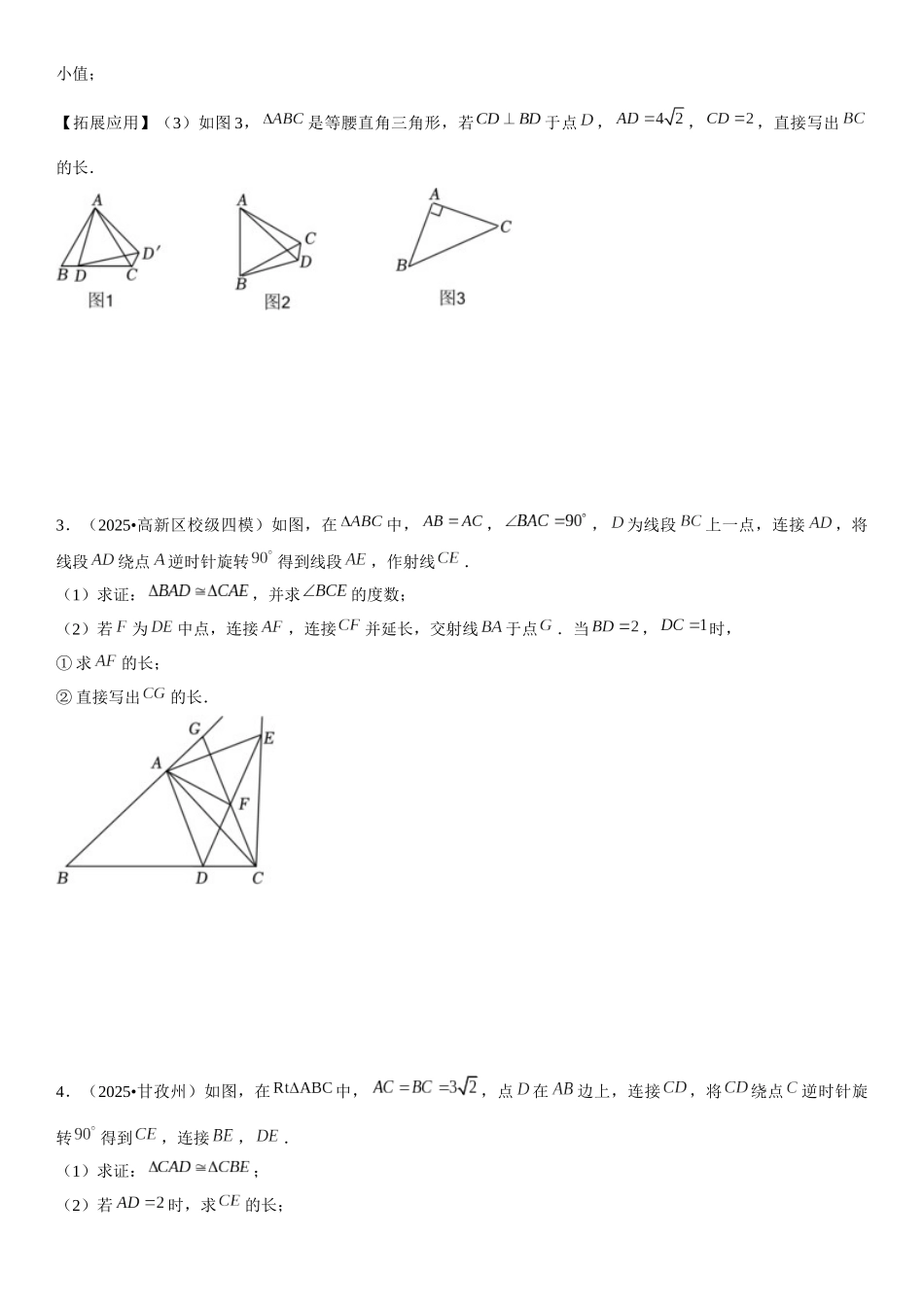 2026中考数学夺分必备08几何综合题“不一样的旋转，不一样的特征”（学生版+名师详解版 ）_第2页