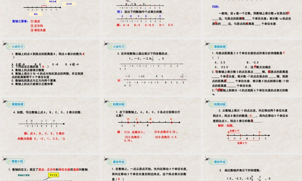  【25年秋季】新人教版七年级数学上册1.2.2数轴 课件