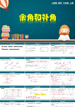 （25秋）新人教版七年级数学上册 4.3.6 余角和补角 课件
