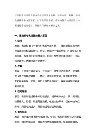 压缩机电机烧毁处理攻略