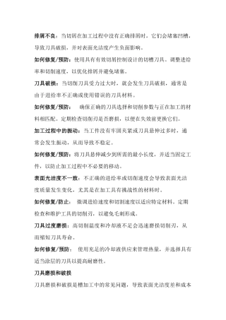 槽加工中的常见问题及解决