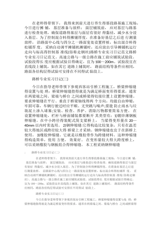 路桥专业实习日记