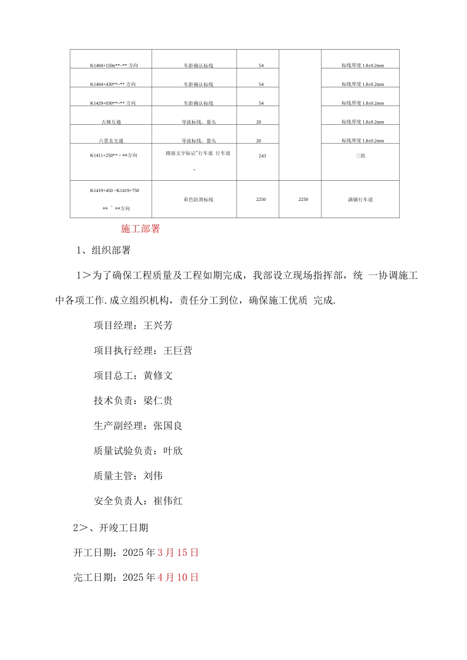 路面标志标线施工组织方案_第2页