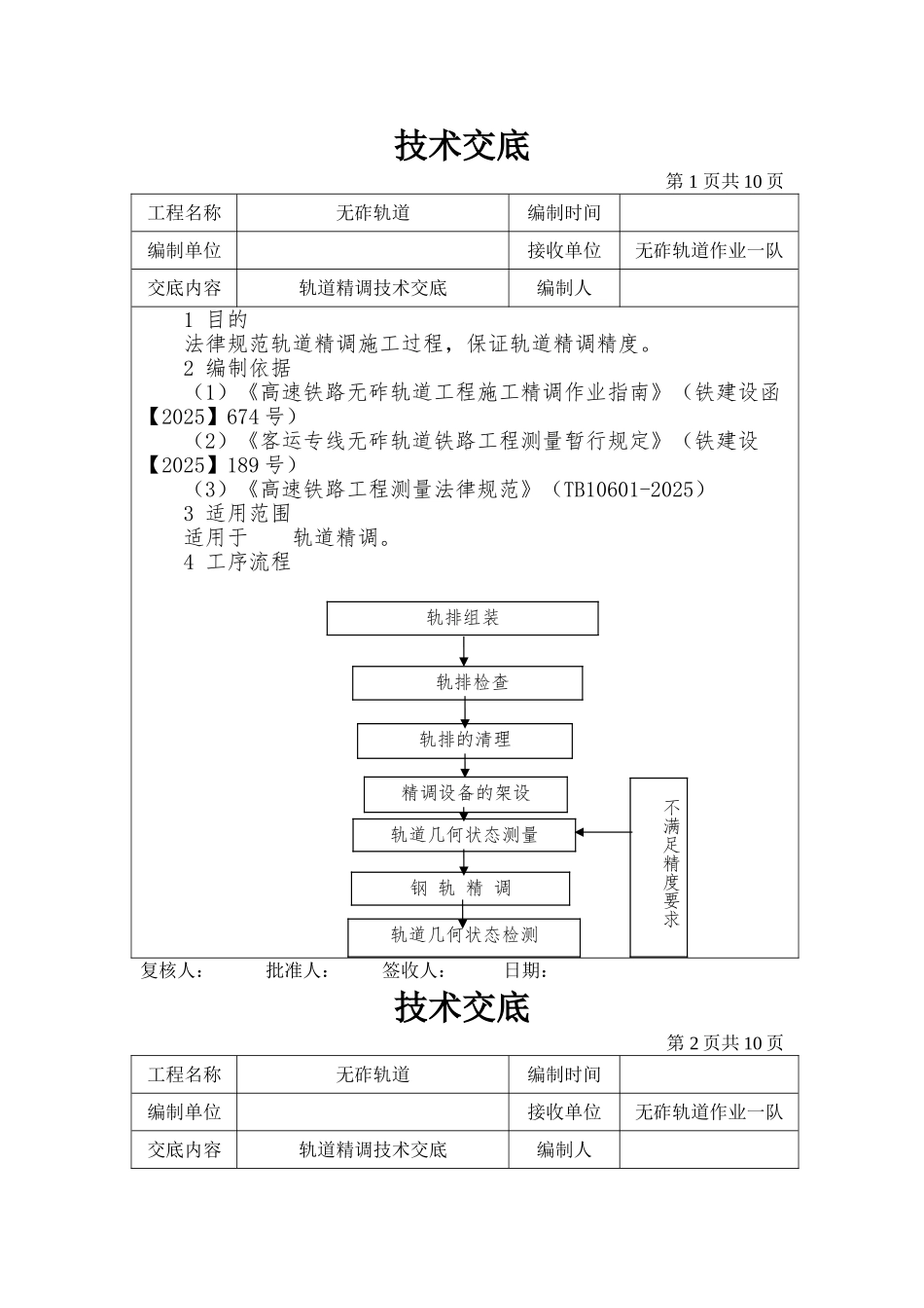 轨道精调技术交底_第1页