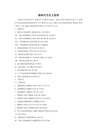 轴承代号含义说明