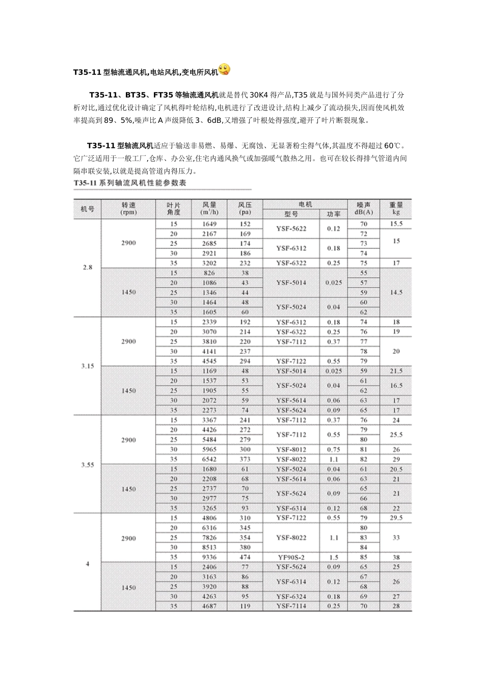 轴流风机型号表-轴流风机型号表_第1页