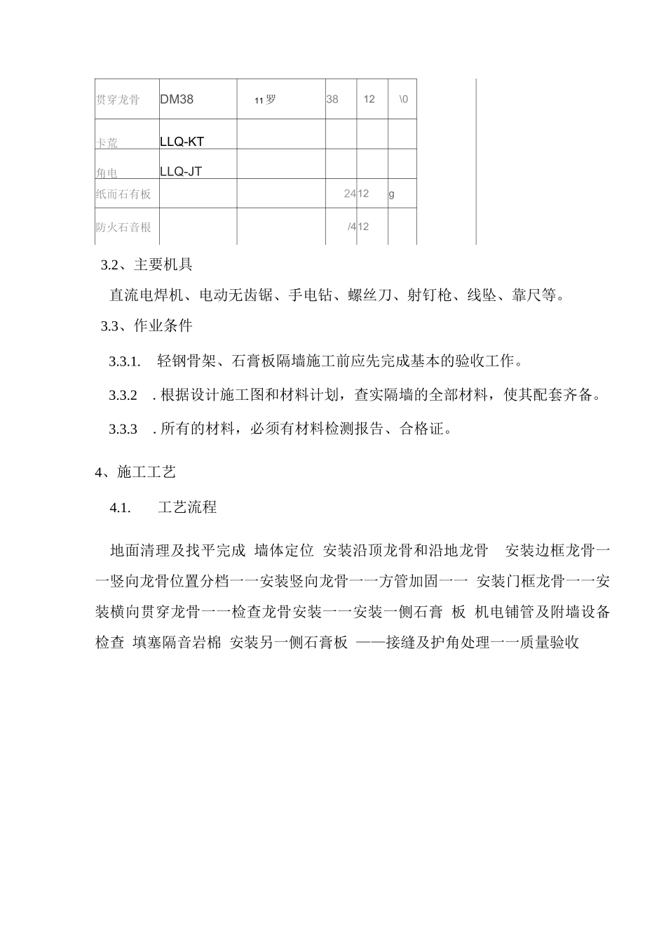 轻钢龙骨石膏板隔墙施工方案5_第3页