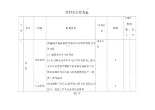 辐射安全专项检查表