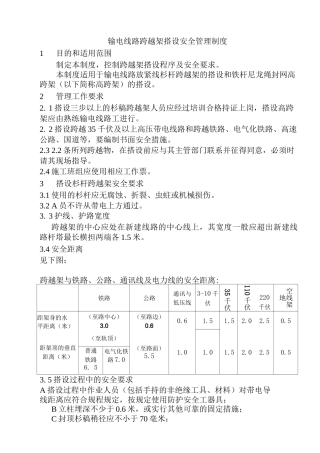 输电线路跨越架搭设安全管理制度