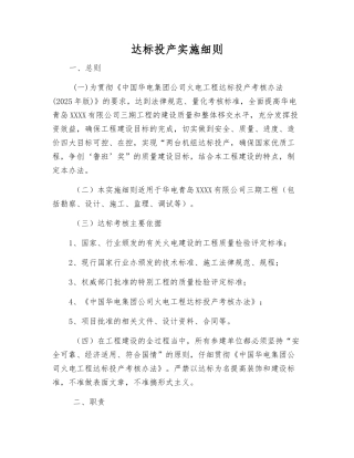 达标投产实施细则