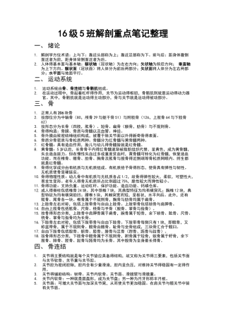 运动解剖学复习重点