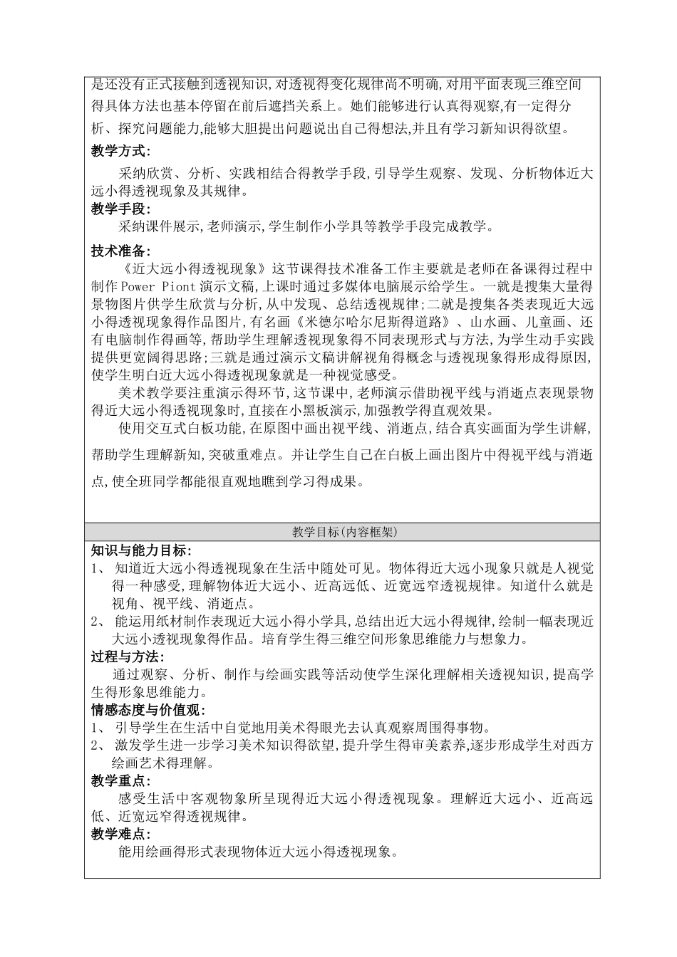 近大远小的透视现象_教学设计_第2页