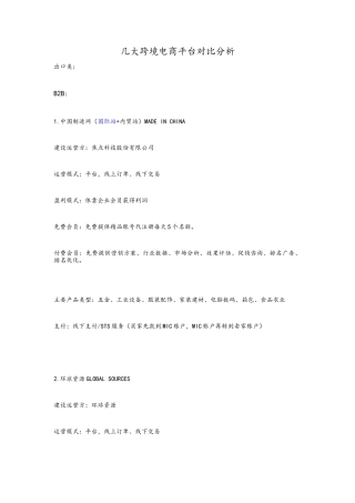 近几年进口B2C和出口B2B跨境电商平台对比分析