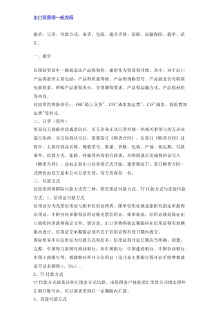 进出口贸易操作流程