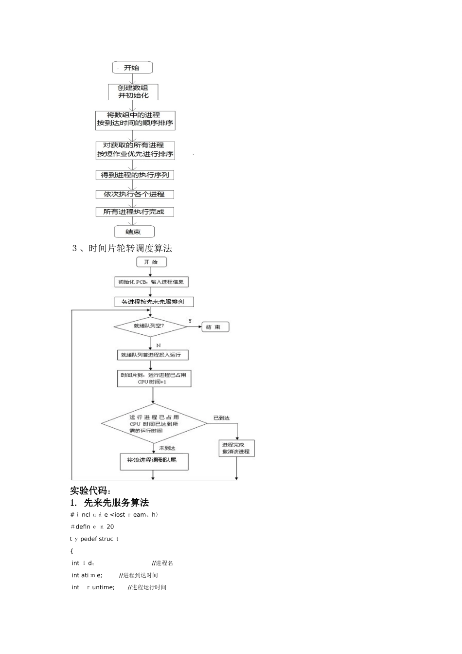 进程调度算法实验报告_第2页