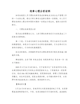违章心理分析材料