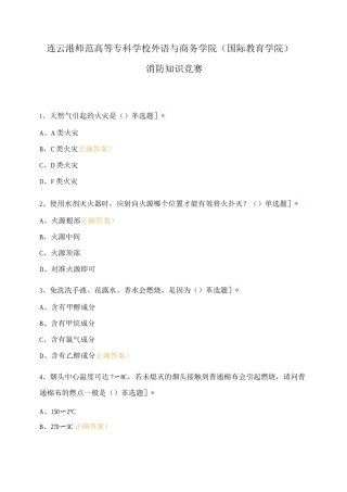 连云港师范高等专科学校外语与商务学院消防知识竞赛