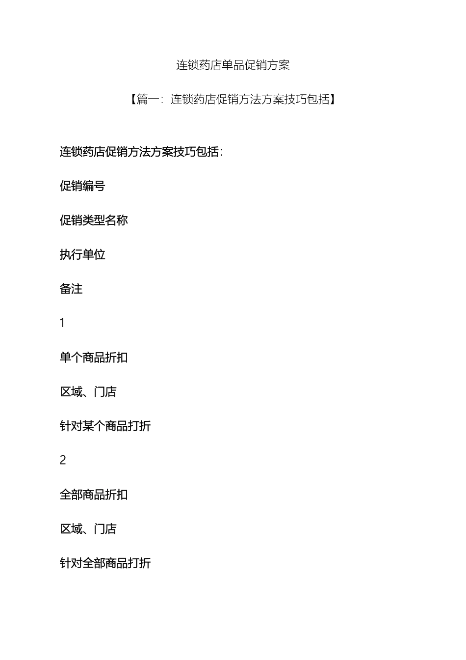连锁药店单品促销方案_第2页