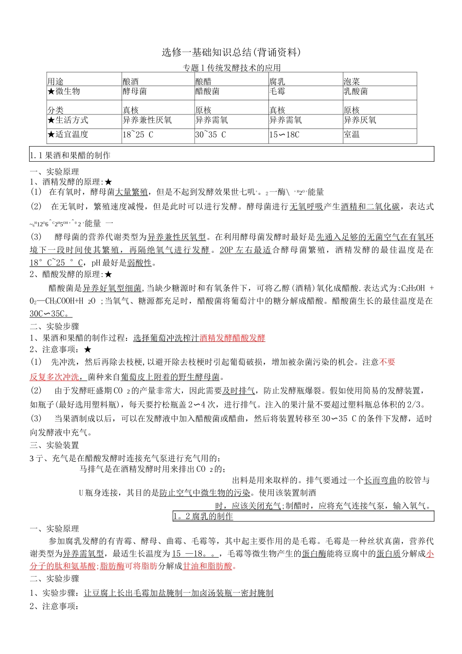 选修一基础知识总结_第1页