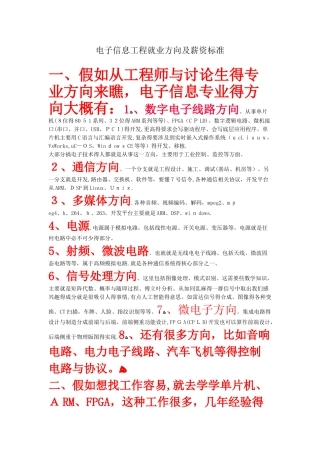 通信工程就业方向及薪资标准