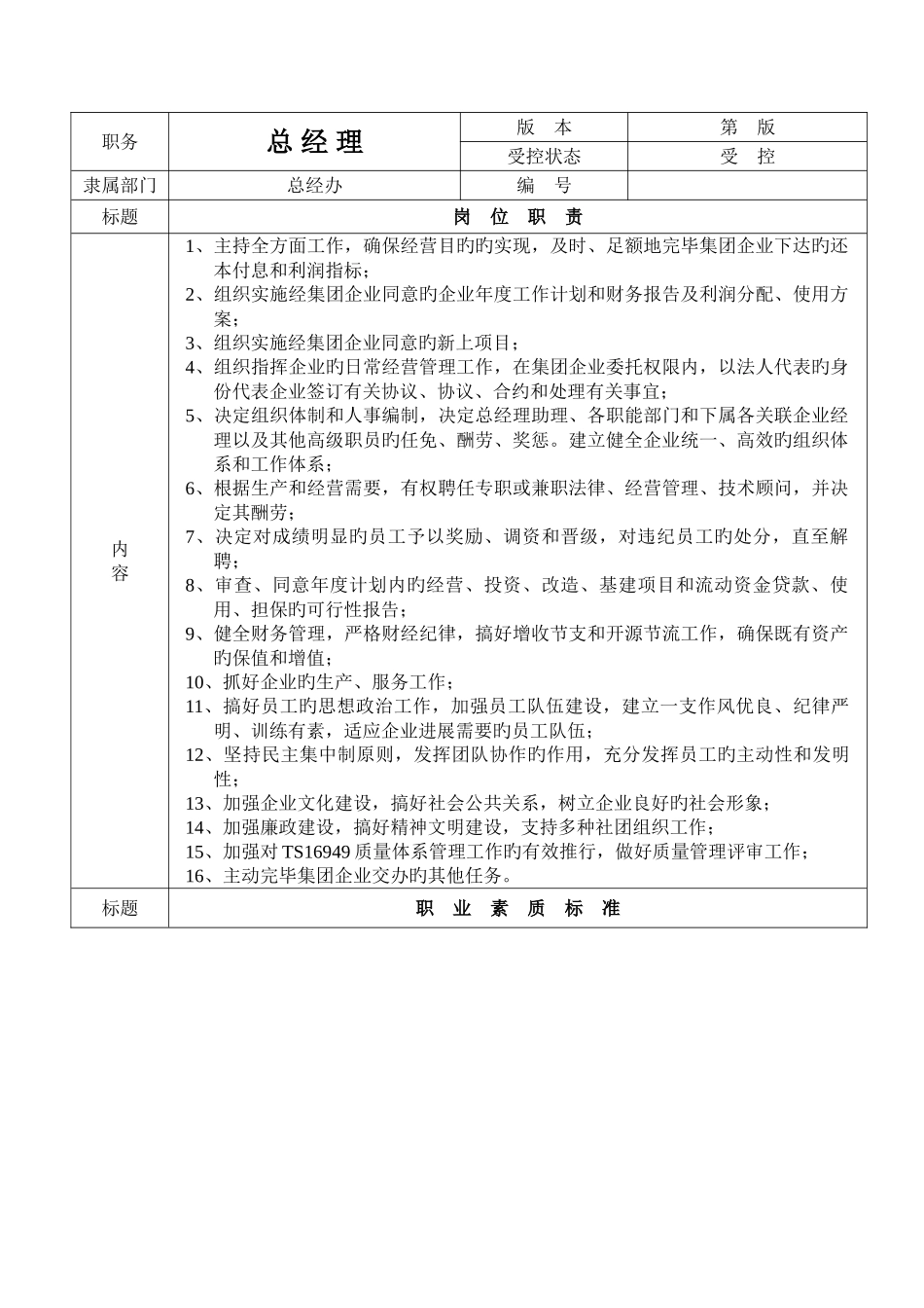 部门岗位职责范文_第1页