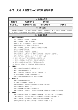 部门职责模版