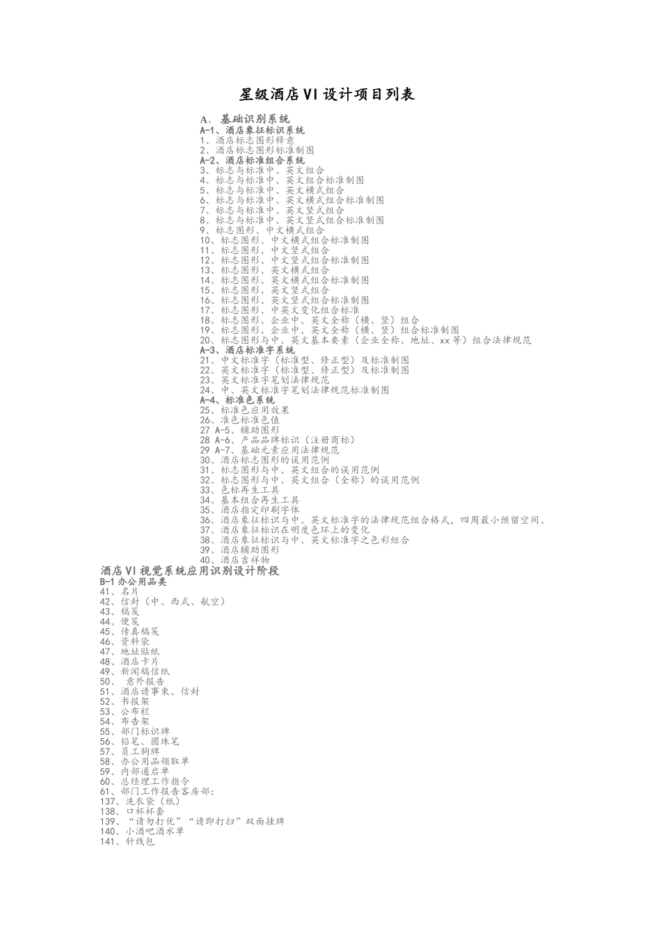 酒店VI基础设计系统清单_第1页