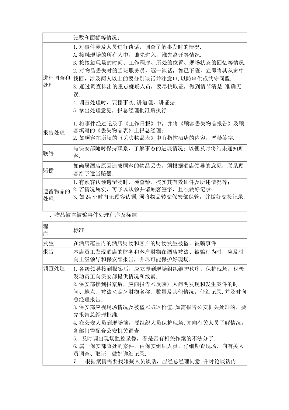 酒店各类事件应急处理方案说明_第2页