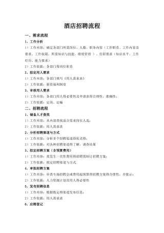 酒店招聘流程
