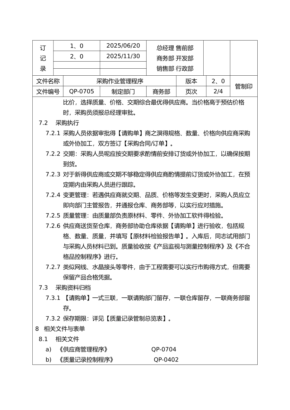 采购作业管理程序_第2页