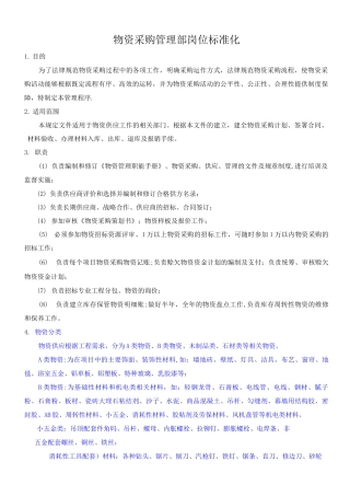 采购岗位标准化