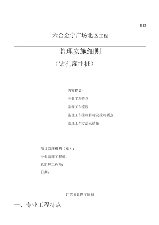 金宁广场工程桩细则