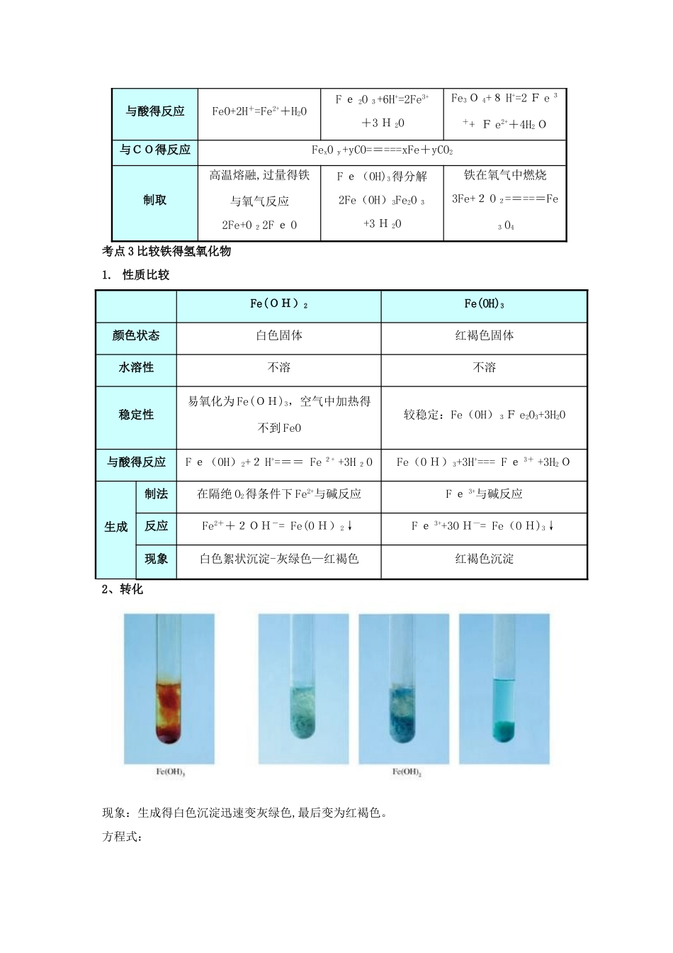 金属铁及其化合物教案_第3页