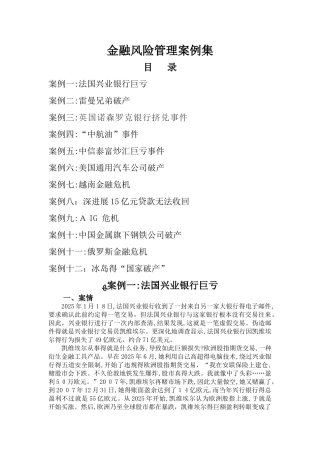 金融风险案例分析
