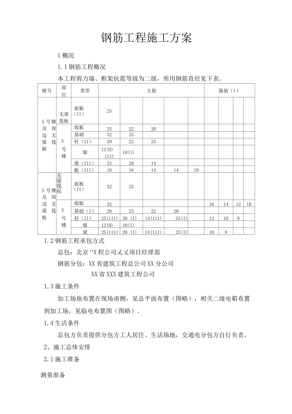 钢筋工程施工方案12_第1页
