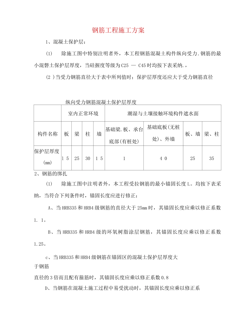 钢筋工程施工方案2_第1页