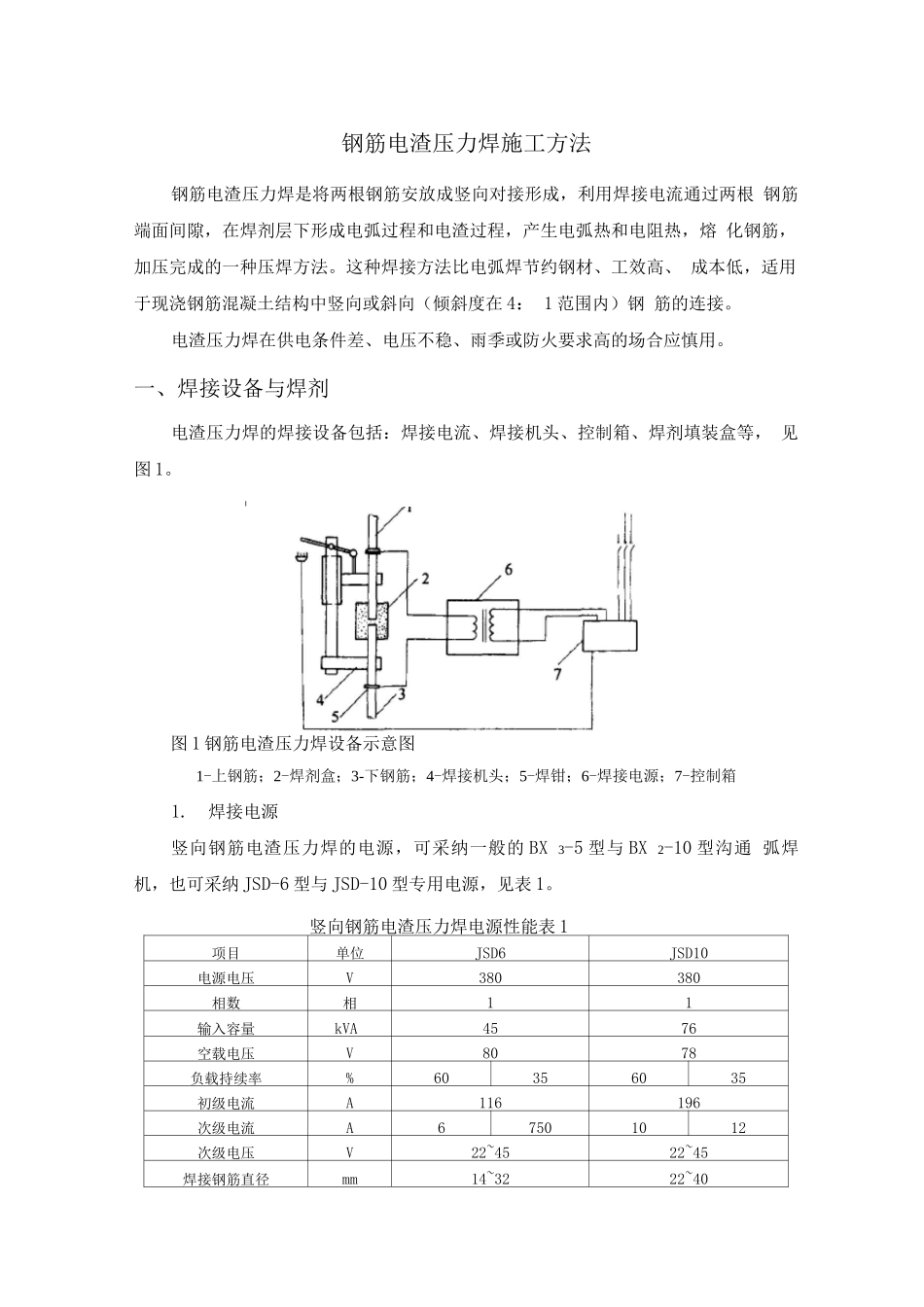 钢筋电渣压力焊施工方法_第1页