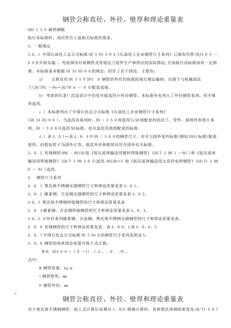 钢管公称直径、外径、壁厚和理论重量表_第2页